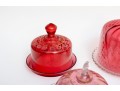 Vintage Cranberry Glass Cloches