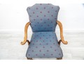 Oak Ball & Claw Foot Upholstered Library Armchair