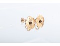 14k Yellow Gold Floral Screw-Back Clip-On Earrings