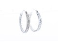 14k White Gold Glass Hoop Earrings