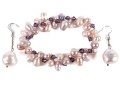 Pale Pink Cultured Pearl Bracelet With Sterling Earrings