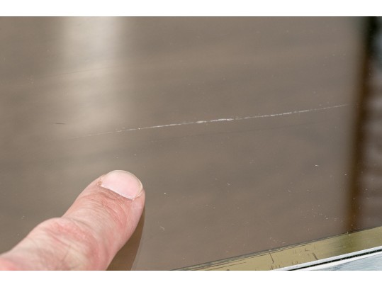 Interesting Modernist Glass Top Mixed Metal Frame End Table