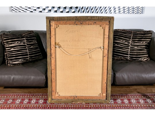 Gliano, Mid Century Signed Oil On Canvas, Somber Portrait