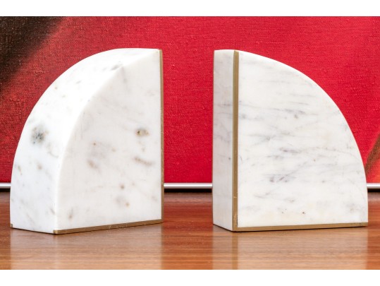 Pair Of Vintage Marble Bookends