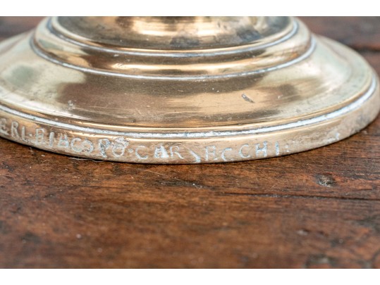 Pair Of Antique Brass Candlesticks