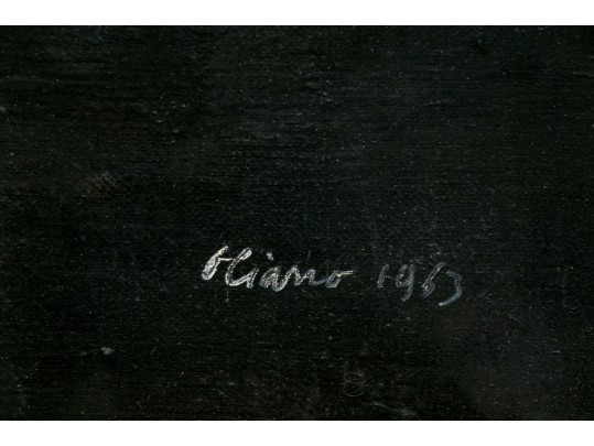 Gliano, Mid Century Signed Oil On Canvas, Somber Portrait