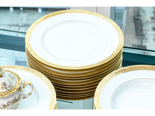 Large Vintage Raynaud Limoges Partial Dinner Service With Complementary Vintage Coffee Set