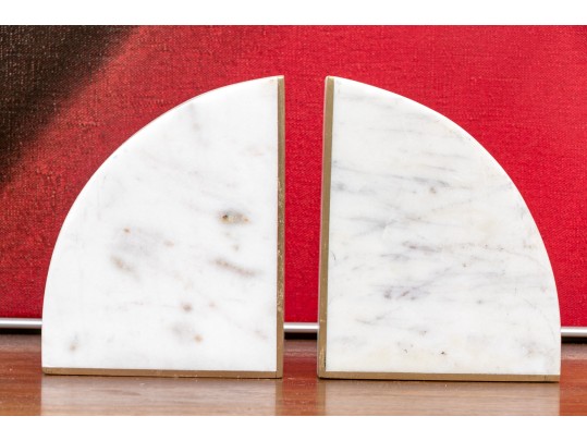 Pair Of Vintage Marble Bookends