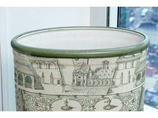 Italian Glazed Ceramic Umbrella Container