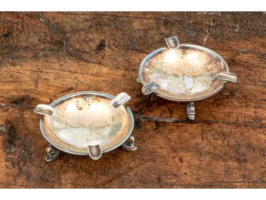 Pair Of Silver Small Ashtrays    2.32 Troy Ozs.