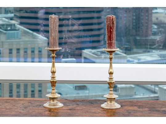Pair Of Antique Brass Candlesticks