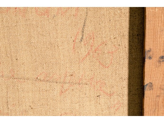 Gliano, Mid Century Signed Oil On Canvas, Somber Portrait