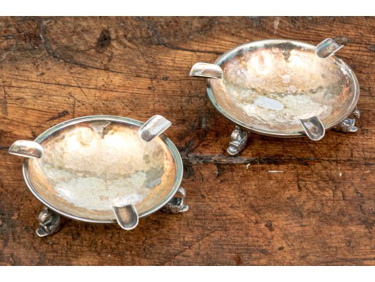 Pair Of Silver Small Ashtrays    2.32 Troy Ozs.