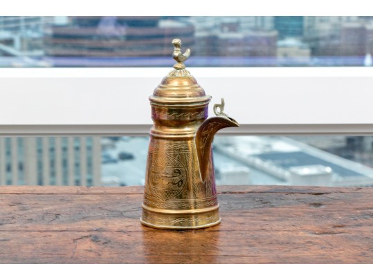 Fine Vintage Middle Eastern Brass Coffee Set