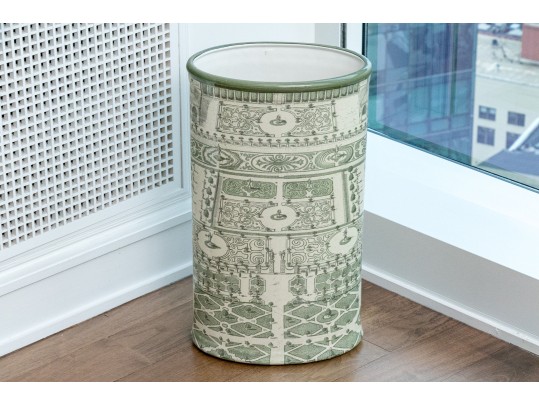 Italian Glazed Ceramic Umbrella Container