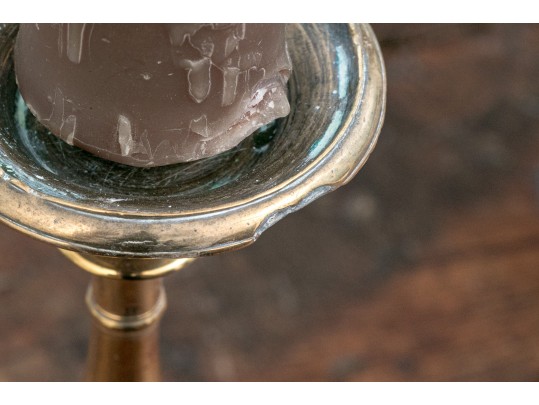 Pair Of Antique Brass Candlesticks