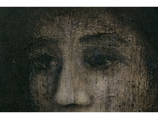 Gliano, Mid Century Signed Oil On Canvas, Somber Portrait