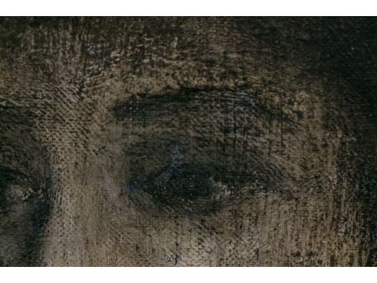 Gliano, Mid Century Signed Oil On Canvas, Somber Portrait