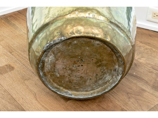 Large Antique Eastern Brass Lidded Jug