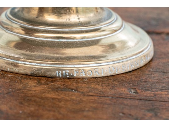 Pair Of Antique Brass Candlesticks