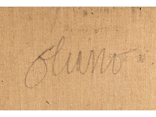 Gliano, Mid Century Signed Oil On Canvas, Somber Portrait