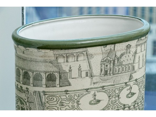 Italian Glazed Ceramic Umbrella Container