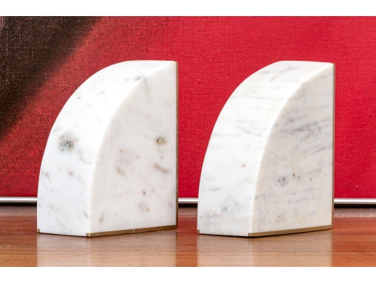 Pair Of Vintage Marble Bookends