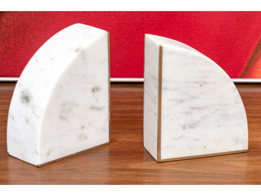 Pair Of Vintage Marble Bookends