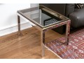 Interesting Modernist Glass Top Mixed Metal Frame End Table