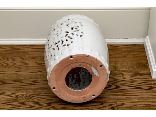 Chinese Blanc De Chine Pierced Ceramic Garden Stool