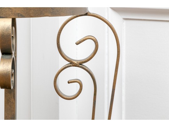 Elegant Aluminum And Glass Side Table