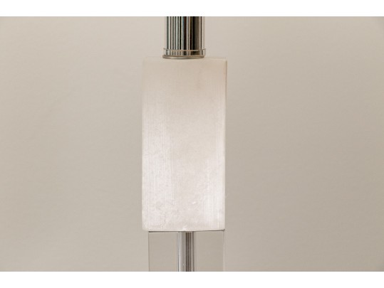 Fangio Lighting Stacked Block Crystal And Snow Marble Table Lamps