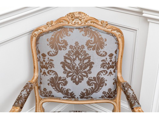 Elegant Louis XV Style Upholstered Fauteuil