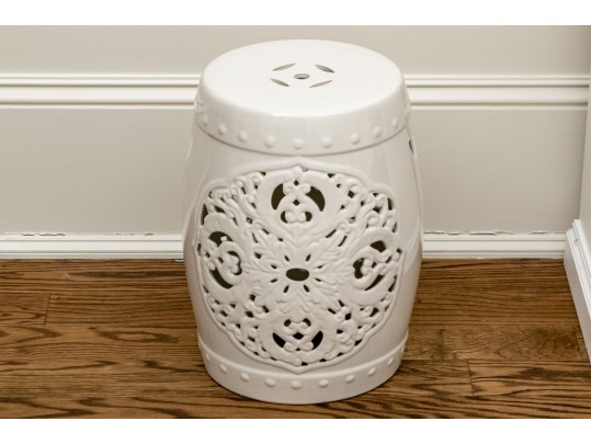 White Asian Garden Stool