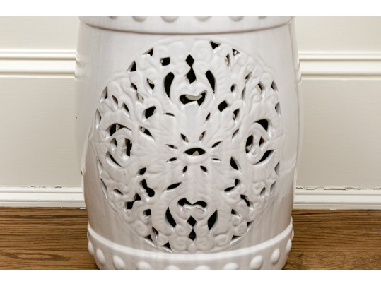 Chinese Blanc De Chine Pierced Ceramic Garden Stool