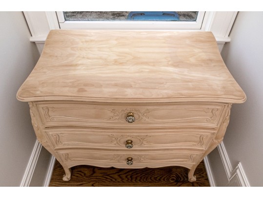 Wooden French Style Chest Of Drawers With Intricate Floral Carvings 