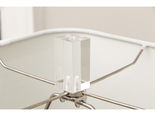 Fangio Lighting Stacked Block Crystal And Snow Marble Table Lamps