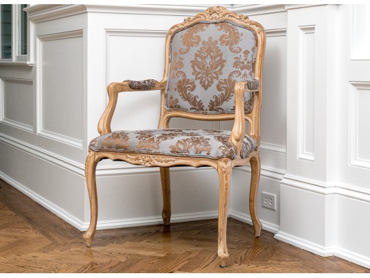 Elegant Louis XV Style Upholstered Fauteuil