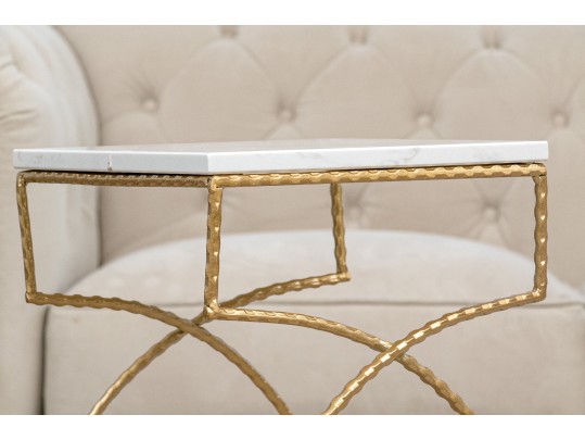 Chic Contemporary Faux Marble Side Tables