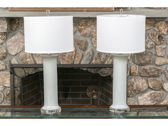 Pair Of Graceful Glass Lamps
