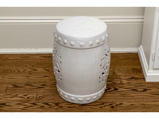 Chinese Blanc De Chine Pierced Ceramic Garden Stool