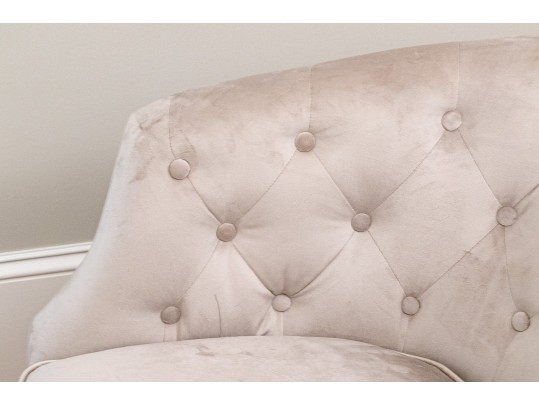 Pair Of Grey Upholstered Tub Back Chairs