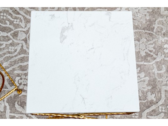 Chic Contemporary Faux Marble Side Tables