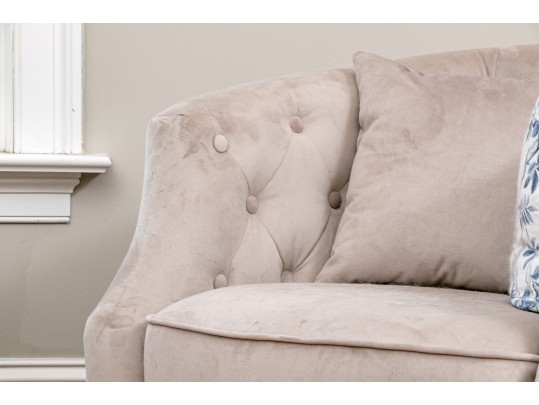 Pair Of Grey Upholstered Tub Back Chairs