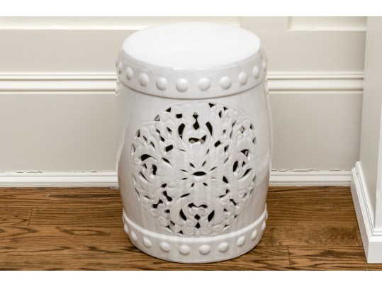 Chinese Blanc De Chine Pierced Ceramic Garden Stool