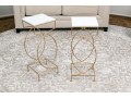 Chic Contemporary Faux Marble Side Tables