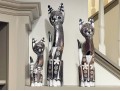 Hand Carved And Painted Wooden Cat Figurines