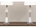 Fangio Lighting Stacked Block Crystal And Snow Marble Table Lamps