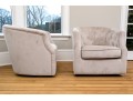Pair Of Grey Upholstered Tub Back Chairs