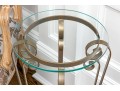 Elegant Aluminum And Glass Side Table